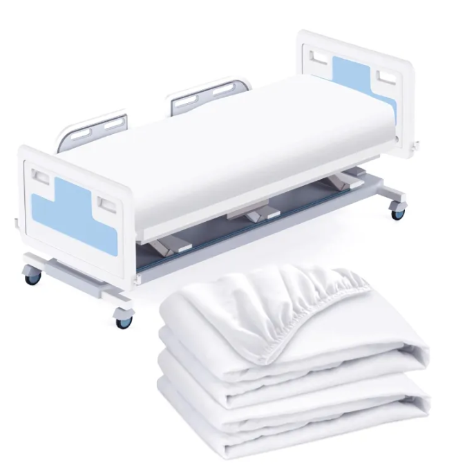 Polyester Bed Sheets 130TC Thread Count for Hospitals